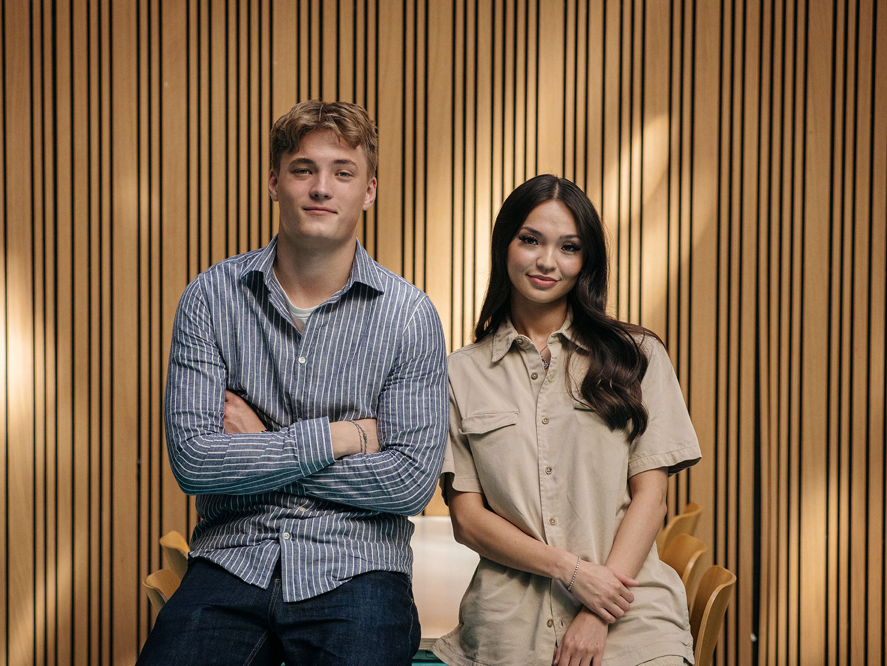 Portræt af to elever fra EUX-Gymnasiet