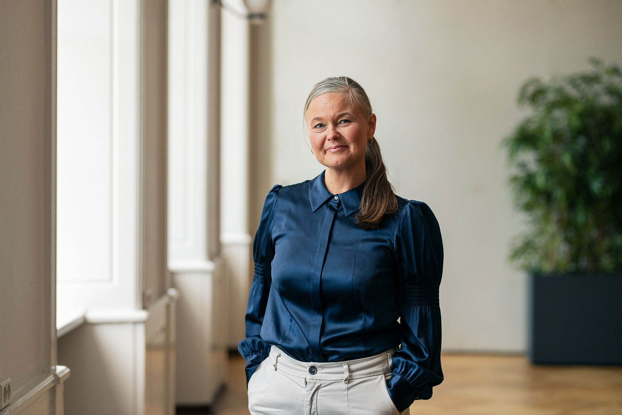 Portræt af Rektor på Handelsgymnasiet NVG Dorthe Guldbæk Møller